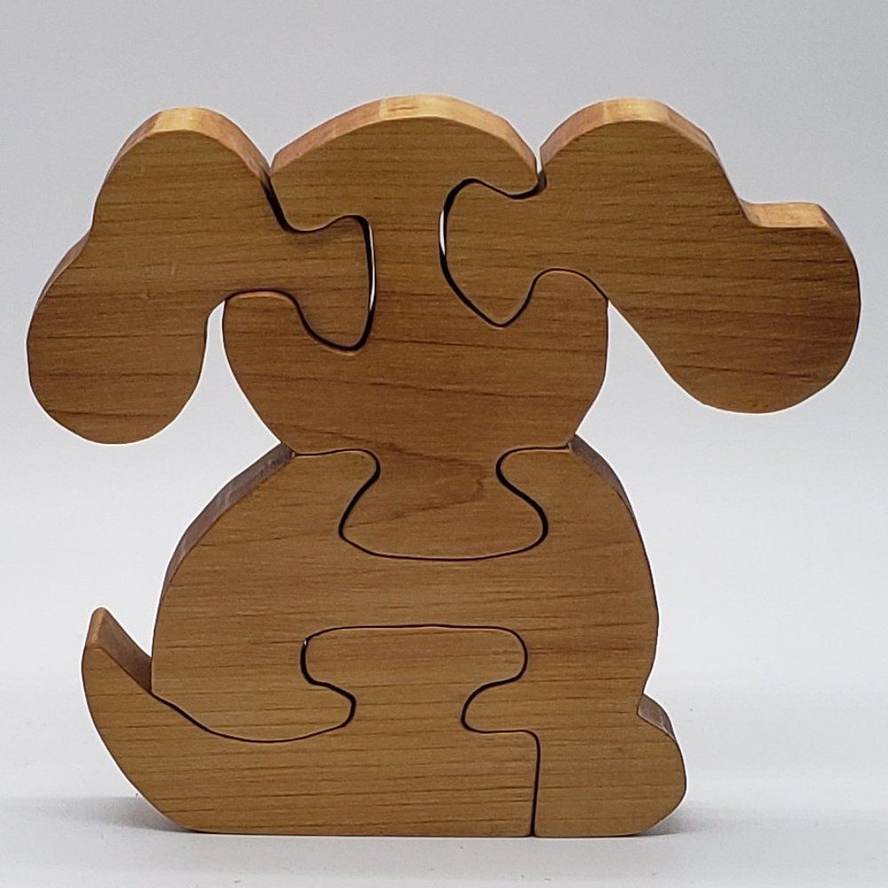 Wooden Dog or Puppy Shaped Jigsaw Puzzle